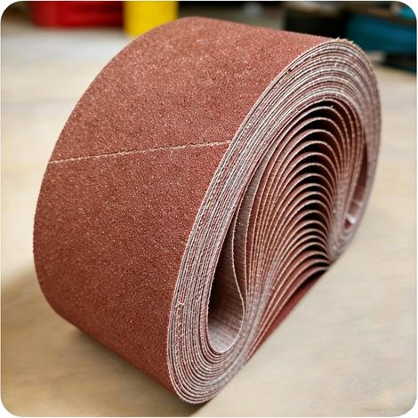 Lot de 25 bandes abrasives 75 x 457 mm Grains (P80x5, P120x5, P150x5, P240x5, P320x5) pour ponceuse à bande (1/5)