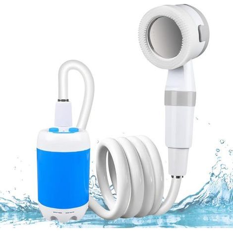 Portable Camping Shower – Rechargeable Electric Shower Pump with Charging Cable and Hose (1/5)