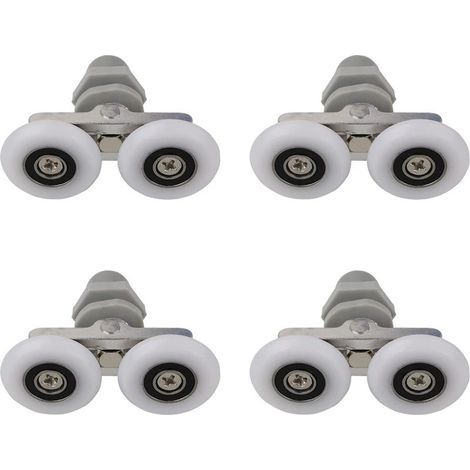 Roulettes Doubles pour Porte de Douche Roulettes pour Porte de Douche Roulettes Coulissantes Porte Salle de Bain Douche Rouleau de Douche de Rechange,Pièces de rechange pour salle de bain 25mm (1/5)