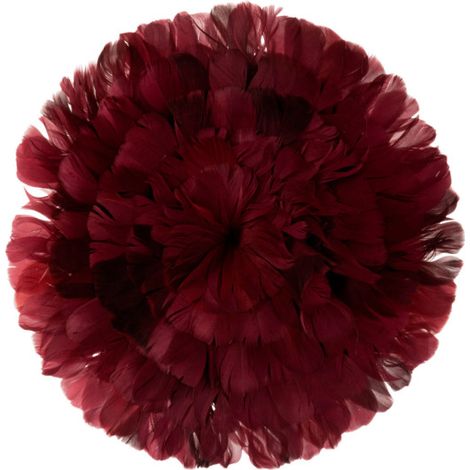 Boule Déco "Plumes" 40cm Bordeaux