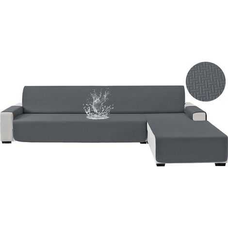 Ecksofa Überwurf L Form 4 Sitzer Dunkelgrau Wasserdicht & Rutschfest (1/5)