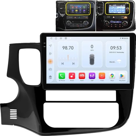 Sistema multimediale per auto, touchscreen, ampio supporto formati multimediali, compatibile con Mitsubishi Outlander 3 2012-2018, B-QS4 (8 core-4G 32G)-4G LTE (1/2)