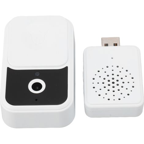 Sonnette vidéo sans fil WiFi 1080p avec interphone bidirectionnel, caméra de sécurité HD et vidéo en temps réel pour l'application Tuya, grand angle de 90°. (1/5)