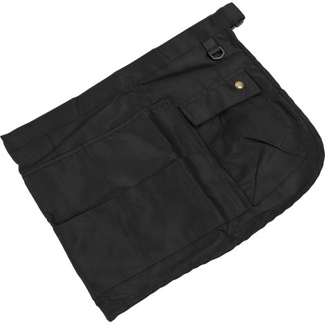 Ceinture porte-outils demi-tablier ajustable avec plusieurs poches, idéale pour le jardinage et le maquillage. (1/5)