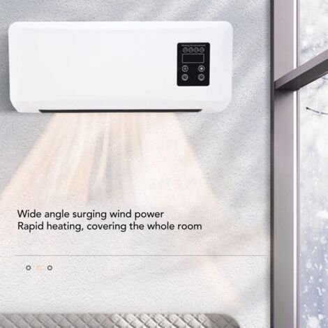 NALOOKAMIC Chauffage mural électrique 1500 W ABS Chauffage mural rapide Machine de chauffage et de refroidissement avec télécommande Séchoir à serviettes pour chambre à coucher Salle de bain Prise UE (1/3)