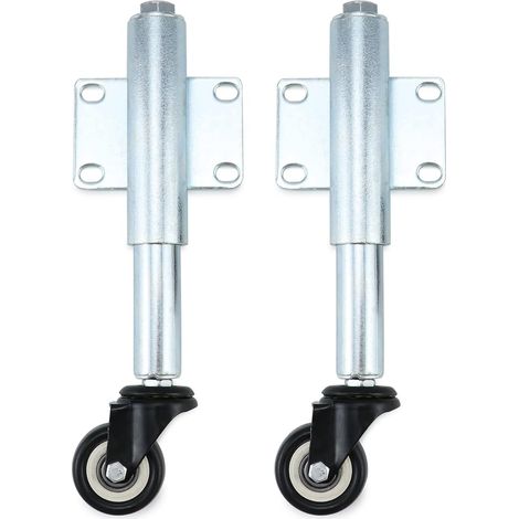 2Pcs Roulette Roulant avec Ressort, Roulettes pour Portails Lourds, Meuble et Chariot - Ø50 mm - Capacité de Charge 60 kg Chacun (1/5)