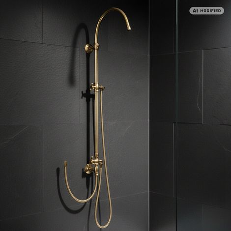 PaulGurkes Système de Douche Mural en Or avec Douche Pluie (1/4)
