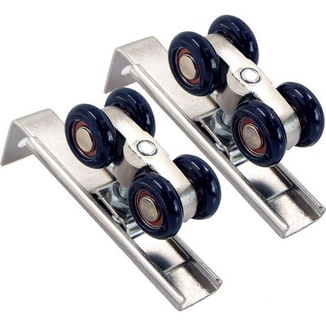 Roulette Porte Coulissante Placard Pulley - Ferrure De Porte Coulissante Profil Coulissage Alliage D'Aluminium Pour L'IntéRieur, Portes Passage, Bois, Coulissantes Verre, 2 PièCes (1/5)