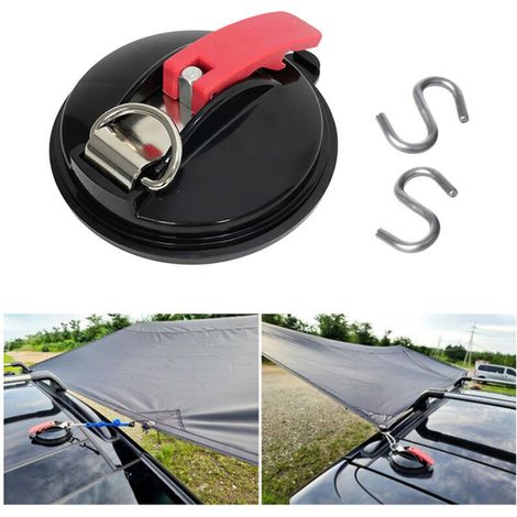 Lot de 2 ventouses multi-usages pour voitures, force d'aspiration maximale de 22 kg, pour auvents et housses de véhicules (1/5)