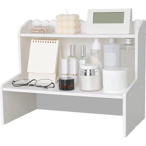 TrAdE Shop Traesio - Espositore Da Tavolo In Legno Scaffale Multistrato Per Cosmetici Organizzatore - (1/5)