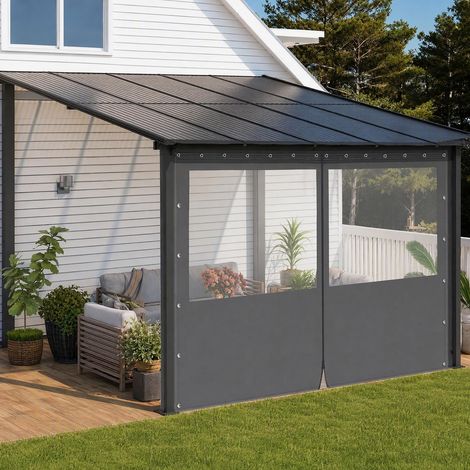 Bâche Pergola Transparente avec Fermeture Éclair - Bâche de Protection Extérieure Imperméable Renforcée avec Œillets, Rideaux d'Extérieur pour Terrasse Serre Poulailler Tonnelle (2.5 x 2.15M) (1/5)