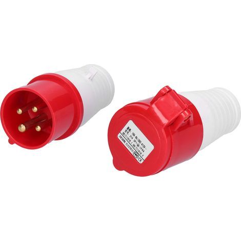 Connecteur de prise industriel 3 phases 4 broches IP44, jeu de prises isolées étanches 380V415V 16A 3P + E (1/5)