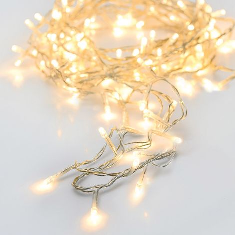 Guirlande 24 Leds Lumiere Chaude Cable Transparent 2,30m (1/3)