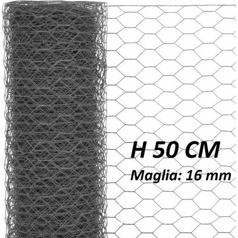 Rete per Recinzioni Tripla mt.50 Maglia mm.16 Ø Filo mm.0,70-H cm.50 (1/2)