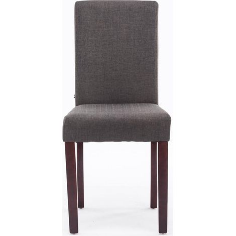 Ensemble de 4 chaises de salle à manger élégantes avec dossier de tissu élevé diverses couleurs colore : gris foncé (1/4)
