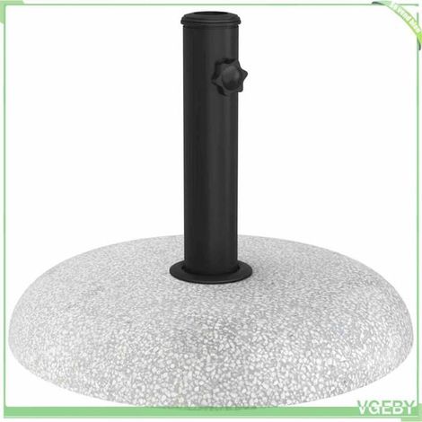 Pied de parasol - FAFEICY - 42007323 - Béton rond Ø45x33 cm - Gris clair - Roulable (1/5)