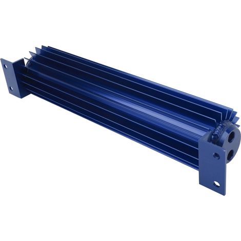 Refroidisseur de transmission double canal 12 pouces, dissipateur thermique à ailettes en aluminium anodisé à double passage, compatible avec voitures et camions (bleu). (1/5)