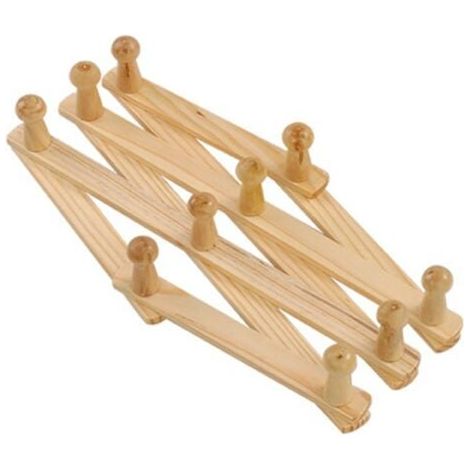 10 cintres rétractables en bois, crochets à chapeau, support mural pour décoration d'intérieur (1/2)