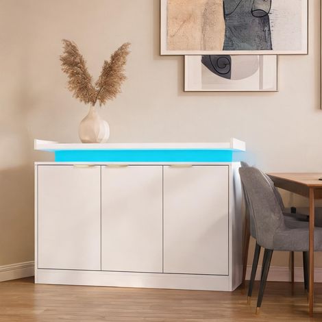 Buffet coloris blanc en MDF 160 x 39 x 83 cm (1/5)