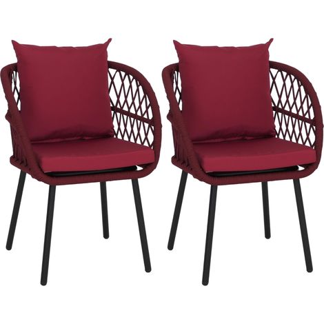Lot de 2 chaises de jardin HWC-Q38, fauteuils de jardin avec accoudoirs, structure en aluminium tres (1/5)