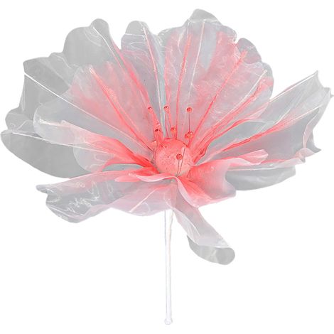 Fleur en organza rouge fausse gaze de soie perles appliques Ø50cm déco mariage anniversaire fête bricolage 1pc (1/3)