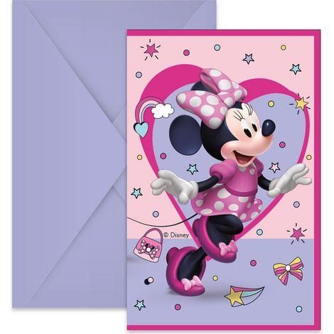 Minnie Mouse Daisy Einladungen mit Umschlägen, 6 Stück