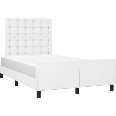 vidaXL Giroletto con Testiera Bianco 120x200 cm in Similpelle (1/4)