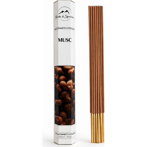 Boîte de 20 bâtonnets dencens parfum musc