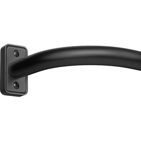 Tringle à Rideaux Extensible Enveloppant, 81-305 cm, ⌀ 25 mm, Noire (1/5)