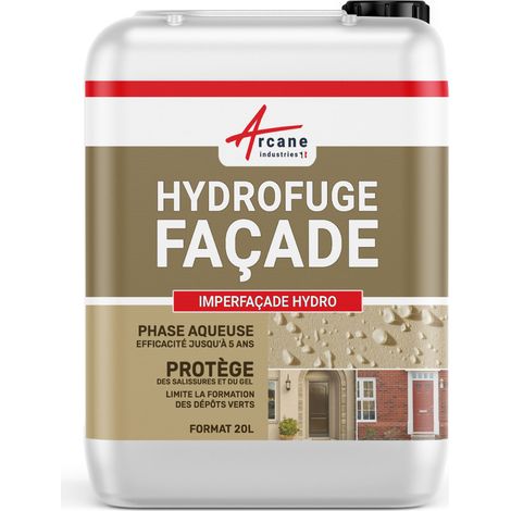 Arcane Industries – Imperméabilisant hydrofuge façade 20 L – Protection durable pour murs en pierre, brique, crépi – Efficace jusqu'à 5 ans