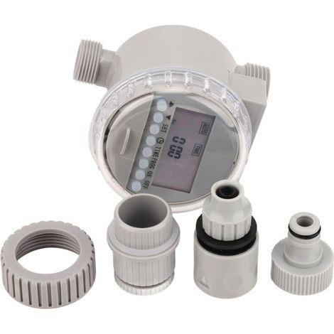 Solar water timer, smart automatic irrigation and watering control system with LCD display screen for home and garden (1/5)