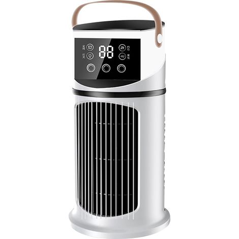 Climatiseur portable évaporatif 9 vitesses ventilateur brumisateur LED USB chambre bureau,Blanc et noir (1/5)