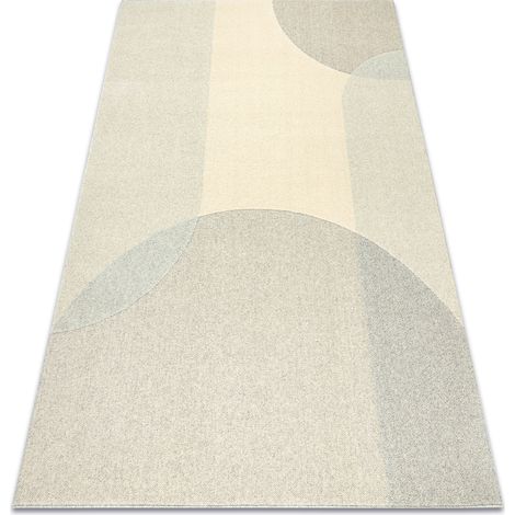 FLUX 461.7.AE120 Wollteppich OSTA - Geometrisch, Strukturell, Loft beige / grau beige 135x200 cm