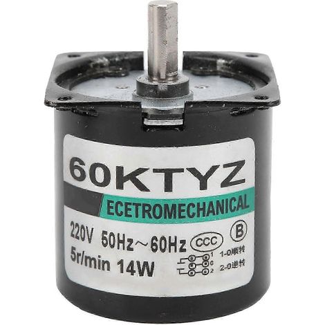 Moteur Synchrone AC Mini 14W 5tr/min Engrenage Métal Aimant Permanent Générateur DIY 220V (1/5)