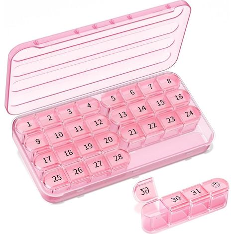 Monats-Pillendose 32 Tage, abtrennbar in 8 Dosen, bunt Organizer Medikamente Alltag Reise praktisch (1/5)