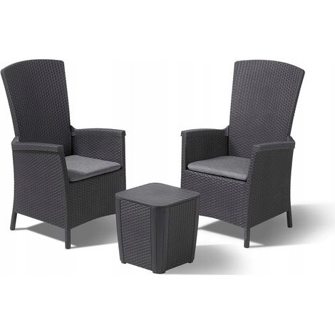 Conjunto de muebles de balcón Keter Vermont Graphite para 2 personas (1/3)