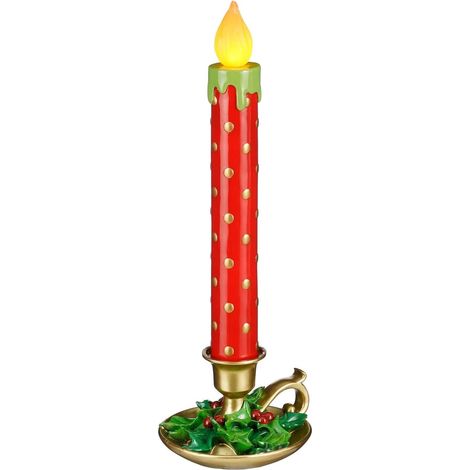 Candela di Natale vintage a LED H50 x 18 cm, rosso