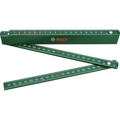 Bosch Home and Garden Metro Pieghevole da 2 m, Robusto per Misurazioni Fai-Da-Te di Precisione, Nylon Rinforzato con Fibra Vetro, Scala Metrica, 10 Segmenti