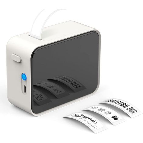Imprimante Étiquettes Bluetooth - P15 Mini - Technologie Thermique Sans Encre - Compatible iOS Android - Pour Maison Bureau École - Blanc (1/5)