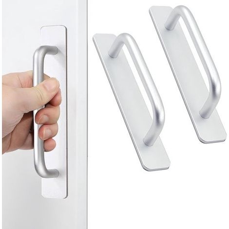 Selbstklebende Schrankgriffe Kein Bohren erforderlich (2 Stück) Haften in 3 Sekunden an Küchenschubladen und schränken (Silber, 14,8 cm) (1/5)