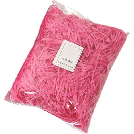 Raffia de remplissage pour boîtes cadeaux rose 30g, sans odeur, couleurs vives éclatantes, déchiqueté en papier fin, décoration élégante pour emballage de présents. (1/5)