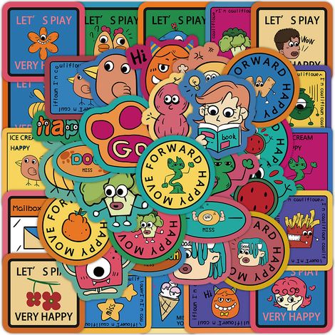 60Pcs Retro Graffiti Stickers(Style 26) Waterproof Car Trunk Wate
