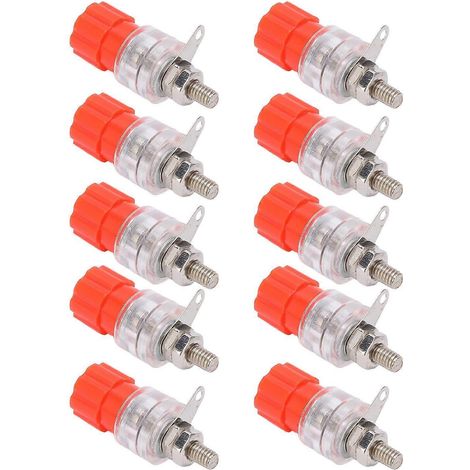 10 prises banane 4 mm, vis en cuivre, matériau en alliage de zinc transparent, bornes haut-parleurs 30 VA