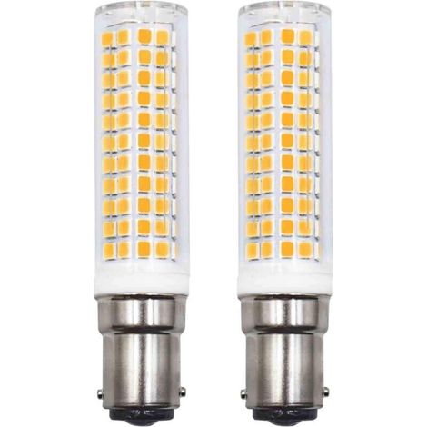 2er-Pack B15d LED-Lampen, Ersatz für 75-W-, 90-W- und 80-W-Glühbirnen, warmweiß (3000 K), 220 V/230 V, 890 lm, 7 W, Wandleuchte für Wohnzimmer, Kronleuchter, Nähmaschine [Energieklasse E] – LIAIKI