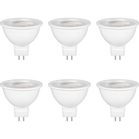 Ampoules LED GU5.3 MR16 12V, 5W Equivalent à 50W Lampe Traditionnelle, Blanc Chaud 2700K, 550LM, 38° Angle, Ampoules LED Spot MR16 12V AC/DC Lampe Réflecteur Non Dimmable,6 Pièces [Classe énergétique 