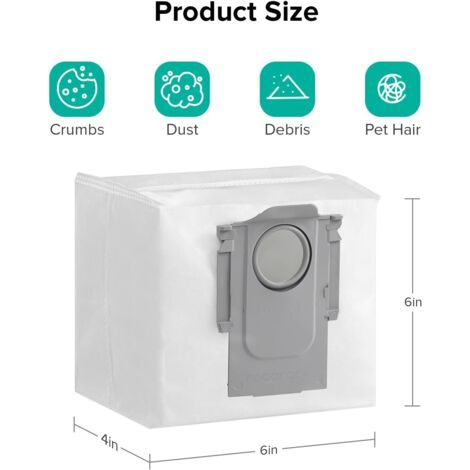 Sac poussière Roborock compatible S8 S7 MaxV Q, sac jetable aspirateur robot haute capacité (1/5)