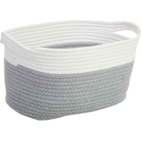 Cesto trenzado de cuerda de algodón 33x24x20 (1/5)