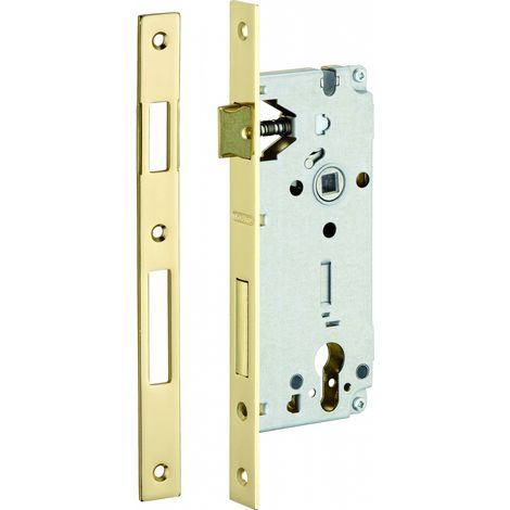 Cassa serratura per cilindro, asse 45 mm, frontale finitura ottone – THIRARD (1/2)