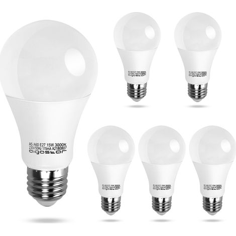 LAMPADINA LED E27 15W 3000K BIANCO CALDO A60 A+ 1200LM 280° A5 2 PEZZI (1/5)
