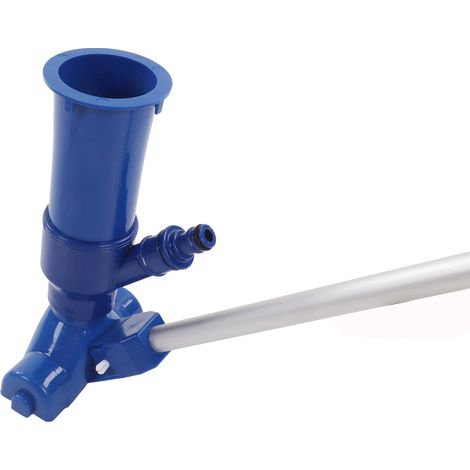 Petit aspirateur de piscine portable avec tige en alliage d'aluminium à 5 sections et sac en nylon à mailles fines pour spa et jacuzzi, bleu, conforme aux normes européennes. (1/5)